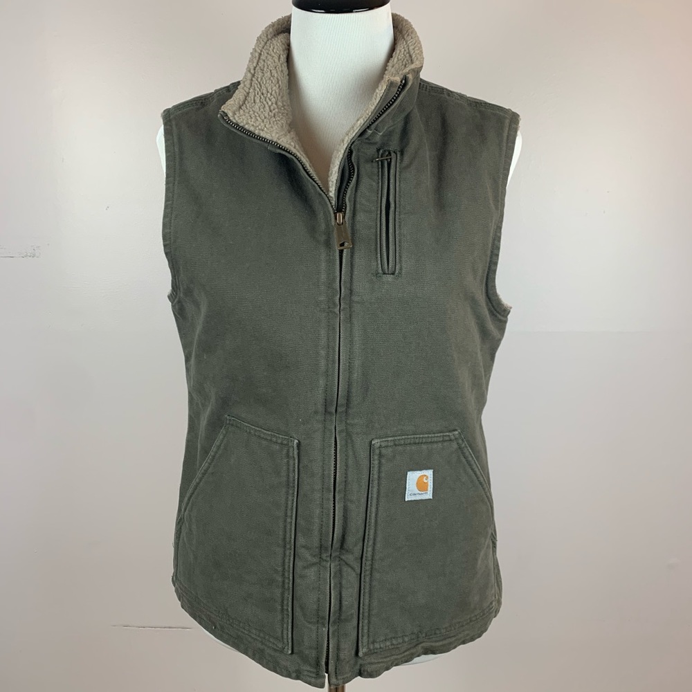 Carhartt Sandstone Mock-Neck Vest/Sherpa-Lined